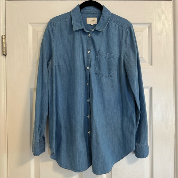Sezane Tops - Sezane Max Light Blue Denim Button-Down Shirt US 4 EU 36